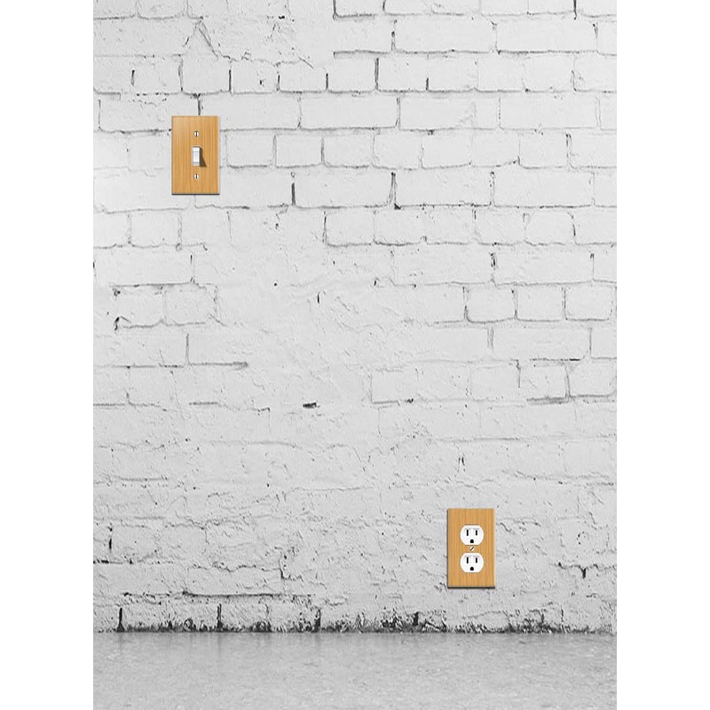 WIRESTER Duplex Outlet Cover Wall Plate/Switch Plate - Bamboo Wood