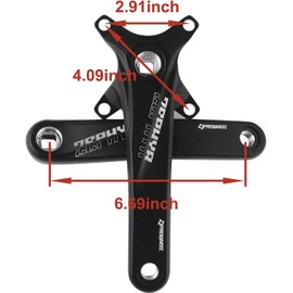 splumzer 170 mm Square Crank for Mountain Bike with 104 Bolt Circle 32/34/36/38T Chainring, Wide Narrow Aluminium Alloy MTB Crank (Colourful, 36T)