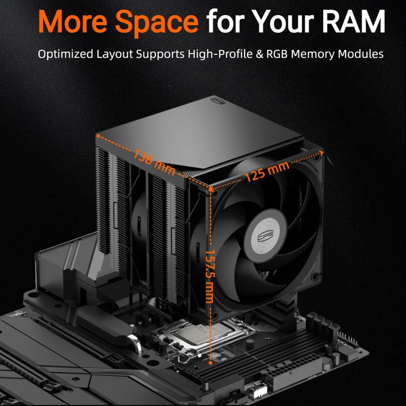 PCCOOLER RT720TC CPU Air Cooler, 270W TDP Dual Tower 7