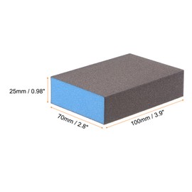 QUARKZMAN Sanding Sponge Blocks 800-1000 Grit Sanding Block 100 x 70 x 25 mm Brown and Blue Pack of 4