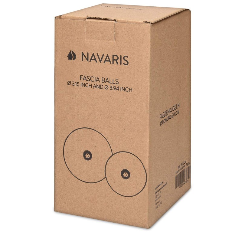 Navaris Fascia Massage Balls Set - 2 Different Sizes (8cm,