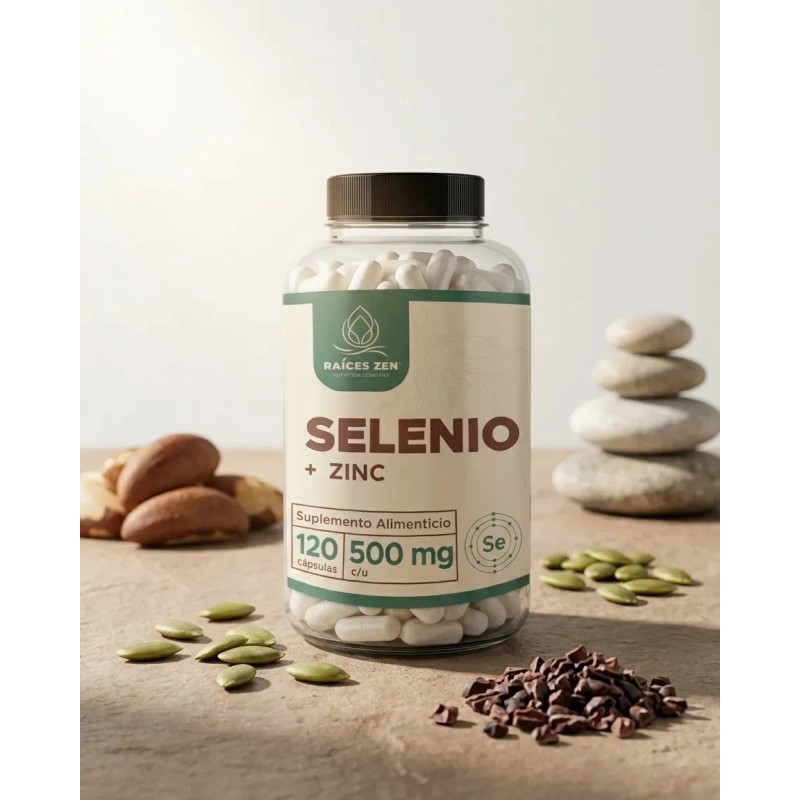 Selenio Zinc 120 Caps Raíces Zen Antioxidante Defensas Sabor
