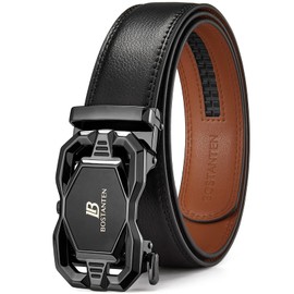 BOSTANTEN Mens Belt Leather Ratchet Belt For Men Dress and Casual with Adjustable Buckle, Trim to Fit