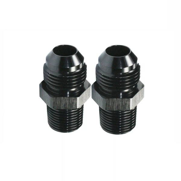 Werlucky 2Pcs Black 10AN to 1/2 NPT Adapter Straight Pipe