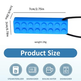 2 Stück Sensory Kauen Halskette, Langlebiges Und Starkes Silikon-Kauspielzeug, Vicloon Kauen Halskette, Baby Beißspielzeug BPA-Frei, Kaukette Für Jungen Und Mädchen
