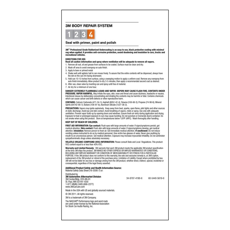 3M Professional Grade Rubberized Undercoating, Corrosion, Water and Salt Spray