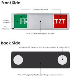 Free Occupied Signs Sliding Signs, 17.8 x 5.2 cm, Free Occupied Toilet Signs with Slider, Occupied Sign for Waiting Rooms, Meeting Rooms, Room Status Room Sign, Silver