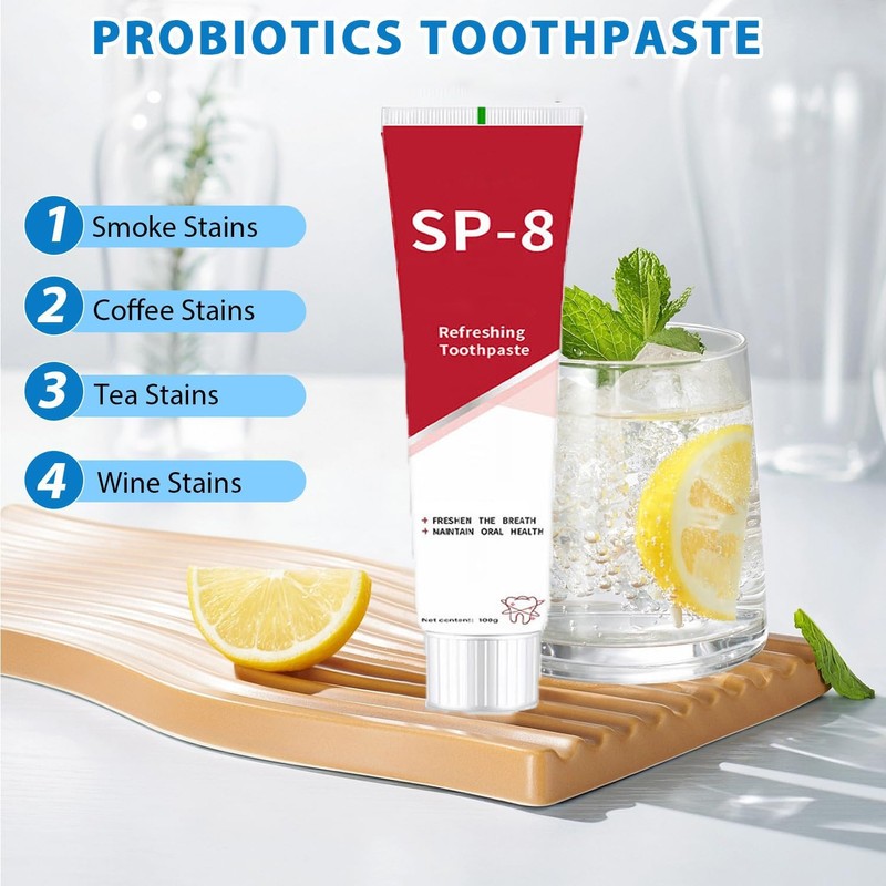 2Pcs Sp-8 Probiotics Whitening Toothpaste, Sp-8 Ultra Whitening Toothpaste, Fresh