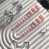 KQueenest Pastel Pink French Tip Toe Press on Nails Short