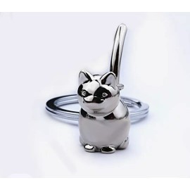 Unbranded 3D Cat Silver Charm Pendant Key chain Gift KeyChain