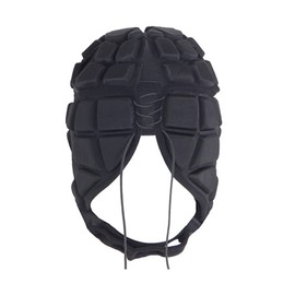 Rugby Helmet Sports Head Guard Football Protective Helmet Head Guard Goalkeeper Football Adjustable Cap Gear Reduced Impact Protection Girls Boys Black S