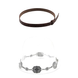 KUFptva Western Hat Band for Cowboy, Fedora & Panama Hats - Leather Replacement Hat Belt for Men