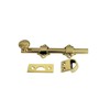 QCAA Solid Brass Dutch Door Bolt, 6", Polished Brass, 1