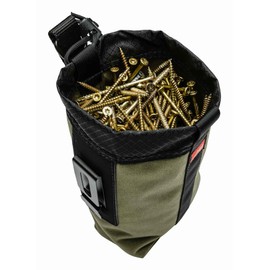 Diamondback DB Sax 4 Pack Tool Bag Collection, Attaches to Tool Belt and Holds Nails Screws and Fasteners, Colors: Green, Yellow, Silver, Red, 8" X 5" Diameter, Nylon