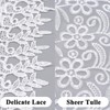 URROMA Rectangular Lace Tablecloth, 60cm*180cm White Table Cover with Lace