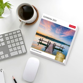Lichtblicke Postkartenkalender. Kalender zum Aufstellen oder Aufhängen. Postkarten-Tischkalender 2024 mit stimmungsvollen Motiven und Naturaufnahmen: Wochenkalender mit 53 Postkarten