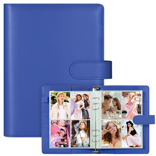 A5 Kpop Photocard Binder, PU Leather 6-Ring Album with Magnetic