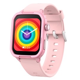 Kids Fitness Tracker Smartwatch for Girls Boys, Kids Smart Watch Idea for 6-16 Years Old with Sleep Mode 20 Sports Modes APP Alarm Clock Music Control Pedometer, Birthday for Boys Girls (Pink)