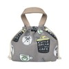Outer canvas, inner smooth polyester material, lunch bag, drawstring lunch