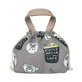 Outer canvas, inner smooth polyester material, lunch bag, drawstring lunch bag, simple, fashion, simple drawstring bag - durable, outdoor camping picnic bag, unisex use, can also be used as a handbag,