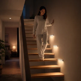Rechargeable Motion Sensor LED Light Bar for Cabinets – Magnetic Aluminum Night Light for Closets, Stairs and Hallways