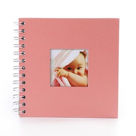 Neutral Zenith Scrapbooking Album Mat Photo Handmade Stick Photo Kids Baby Small Square 20 Pages (Pink)