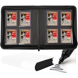 Toploader - Carpeta con capacidad para 128 cargadores superiores, carpeta de carga superior de 4 bolsillos para soportes rígidos de 3 x 4 pulgadas, pa