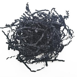 SHENGHE 1LB Crinkle Cut Paper Filler Shredded Basket Package Gift Box Decorative Shipping Silk Material (Black)