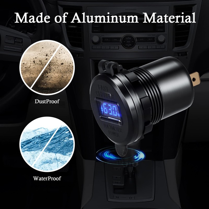 GOBGOD USB C Car Charger Socket 12V/24V USB Outlet, 45W