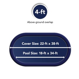 Blue Wave BWC732 8-Year 18 x 34-ft Oval Above Ground Pool Winter Cover, FT FT, Dark Navy Blue