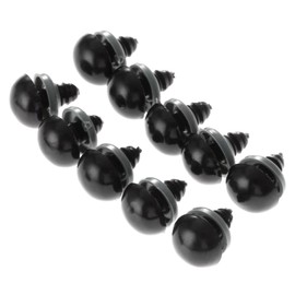 60Pcs Black Plastic Safety Eyes with Washers, Craft Eyes, for Crochet, Puppet, Plush, Stuffed Animals Making, 14mm