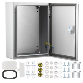 QILIPSU Metal Electrical Box IP65 Waterproof Steel Project Enclosure Lockable Weatherproof Electric Junction Box for Indoor & Outdoor Use 18"x14"x8"
