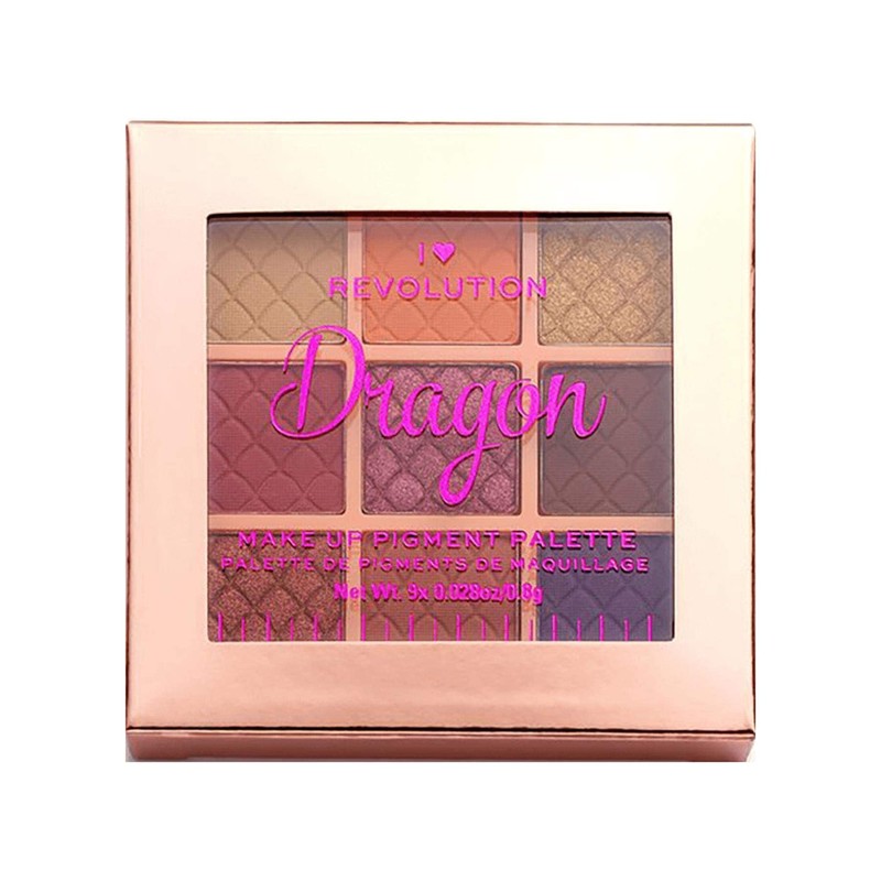 Revolution Beauty London, Fantasy, Makeup Pigment Palette, Dragon, 9 Shades,