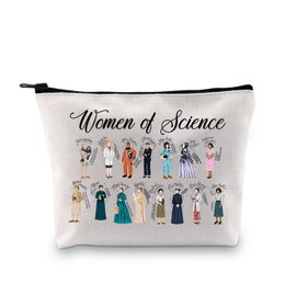 PLITI Women of Science Gift Science Themed Gift Women Empowerment Gift Scientist Gift Stem Teacher Gift Scientist Makeup Bag (Science Women bagU)