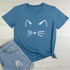 BLACKOO Women Cat Graphic Tee Cute T-Shirts Heather Indigo XX-Large