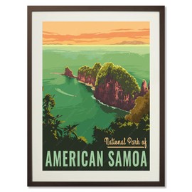 National Park of American Samoa Vintage Posters U.S. National Parks Americana Home Decor Wall Painting for Living Room Wall Stickers Home Decoration (12X18 inch)