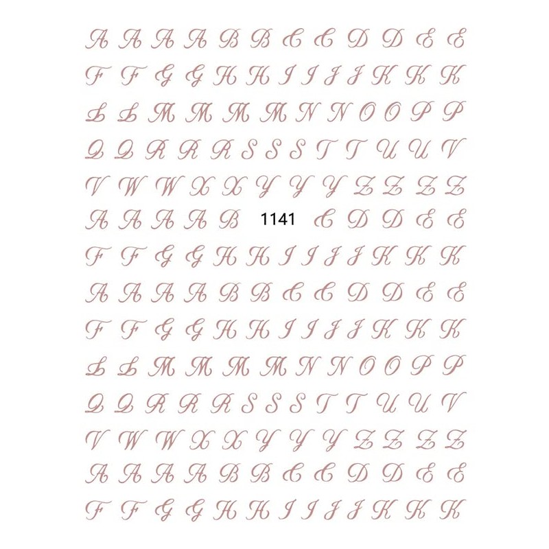 LANODO 7 Pieces Nail Stickers Alphabet 3D English (7 Colors)