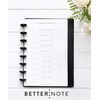 BetterNote Meal Plan Refill Pages for Disc Bound Planners, Fits