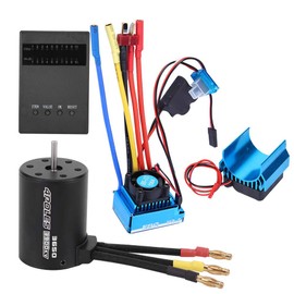 VGEBY RC Motor ESC Combination,3650 3900KV Motor+Brushless ESC + Heat Sink + Program Card Set Accessory Compatible with RC Car (120A) Model Car Accessories