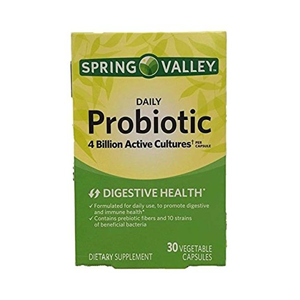 Spring Valley Daily Probiotic Dietary Supplement Capsules, 30 count