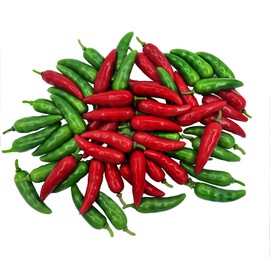 60PCS Realistic Mini Fake Hot Chili,Simulation Lifelike Pepper,Chili Pepper Decorations Artificial Fake Vegetables Red Chili Green Pepper Model for Photoshoot Props Home Kitchen Party Decoration