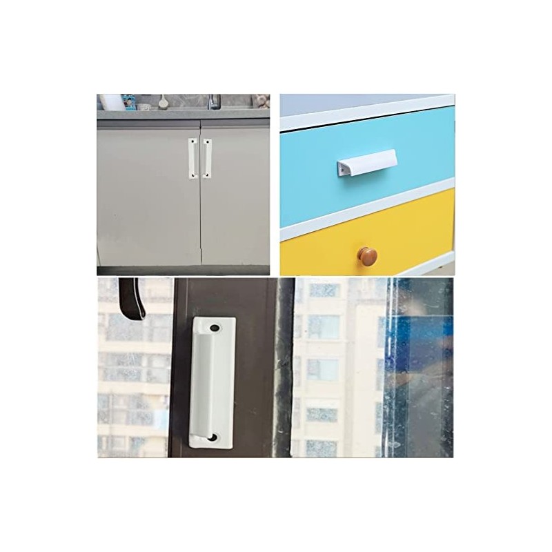 Taicols 2 Pcs Sliding Door Handles, Aluminum Alloy Curved Handle