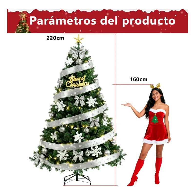 HERFLOS INTERACTIVO - Árboles De Navidad 2.2m Verde Pino Artificial