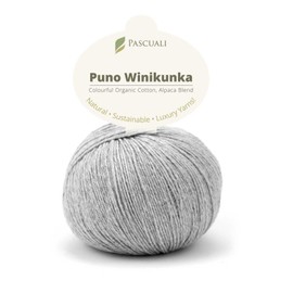 PASCUALI Puno Winikunka Knitting Wool Made of 70% Cotton and 30% Alpaca Wool, Alpaca Wool, Baby Alpaca Wool, 1 Ball - 50 g - Colour: Pebble 51
