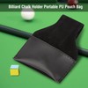 Billiard Chalk Holder Portable PU Bag Accessory Black, Hanging on