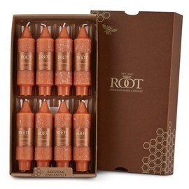 Root Candles 59519 Unscented Timberline Collenette 5-Inch Dinner Candles, 8-Count, Rust