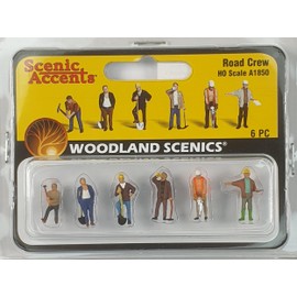 Woodland Scenics A1850 Road Construction Worker Shovel Hoe Compressor Hammer Figures Gauge H0 HO 1:87 Road Crew