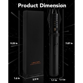 Lamsen Torch Lighter – Butane Refillable Kitchen Torch, Straight & Adjustable Flame Torch, Windproof Blow Torch, Safety Lock, for BBQ, Brulee, Cooking – Unique Lighter Gift for Fest(Gas Not Included)