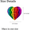 BJAINGEXK 10Pcs Rainbow Heart Paper Honeycomb Ball Party decoration 10-piece