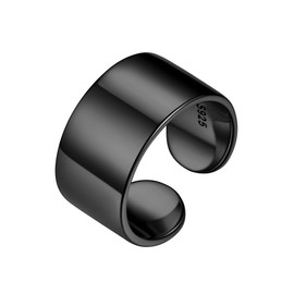 ChicSilver Silver Toe Rings for Women Balck Toe Rings for Women Non Tarnish Wide Band Toe Ring Black Toe Jewelry for Summer Beach